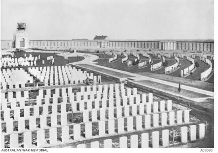 Tyne Cot Cemetery with 11898 service graves. Photographer unknown, photograph AWM A0360