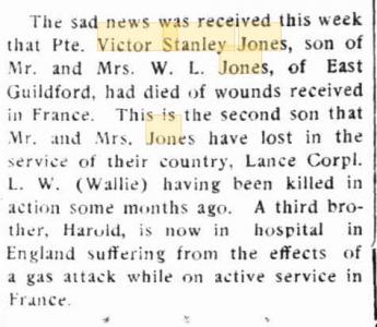 Victor Stanley Jones. Source Swan Express 11.1.1918 p2 