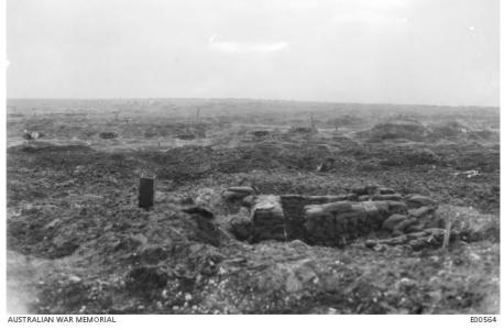 View of the old Mouquet Farm battlefield December 1916. Photographer unknown, photograph source AWM E0056 