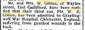 W.R. Gillies. Image source Swan Express 13.9.1918 p2