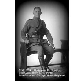 Pte. Walter Robert James McGuiness. Photographer unknown, photograph courtesy Phil Sullivan