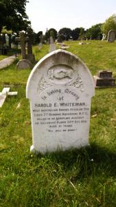 Whiteman grave Bexhill Cemetery 2016. Photograph reproduced courtesy G.Blackburn