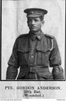 Pte. Anderson Gordon 1916. Photographer unknown. Photo source AWM P06954.002