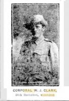 Cpl. W J. Clark. Photo source Sunday Times. Photo source  15.1.1916 p17