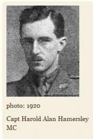 Cptn. Harold Allan Hamersley. RFC.Photo source &#039; A Fleeting Peace&#039; website
