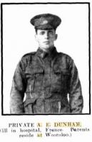 Pte. Dunham A.E. Photo source Western Mail 4.5.1917 p28 