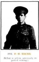 Pte. Francis Henry Young. Photo source Western Mail 12.10.1917 p1