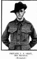 Pte. L. J. Gray. Photo source Western Mail 16.7.1915 p5