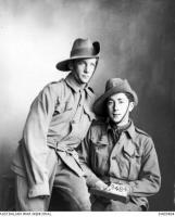 Sapper Gordon T.R. Wilson is one of the two soldiers 1915. Photographer Darge Studios Broadmeadows,Melbourne,Vic. Photograph source AWM DA09484