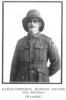 L/ Cpl Harold Davies. Photo source Palmer &amp; Ashworth. 1922